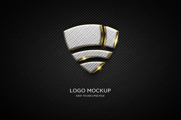 PSD | Luxury logo mockup chrome