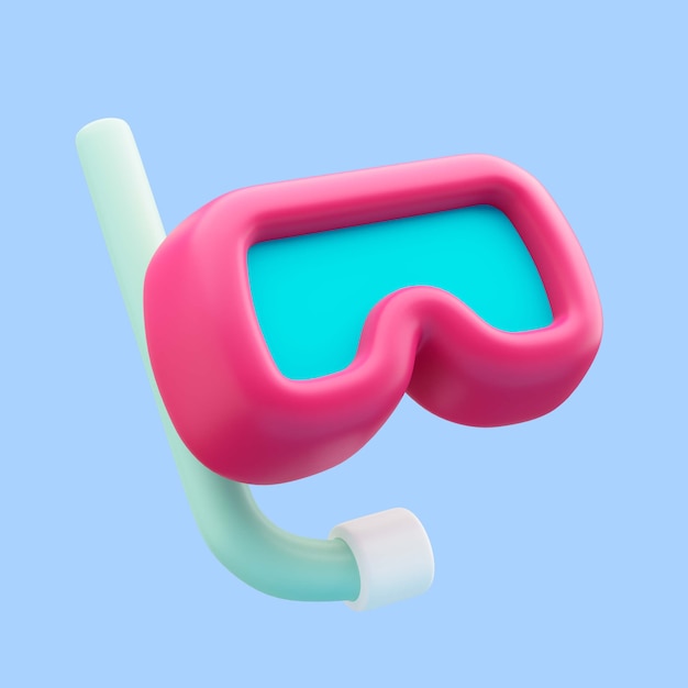 PSD | 3d rendering of swimming googles travel icon
