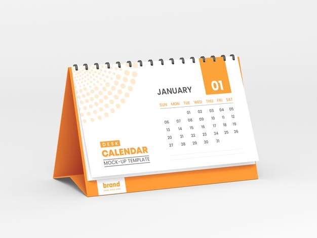 PSD | Horizontal desk calendar mockup