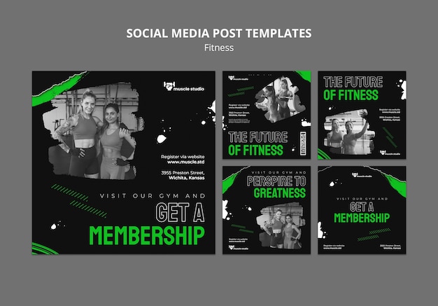 PSD | Fitness and health instagram posts collection