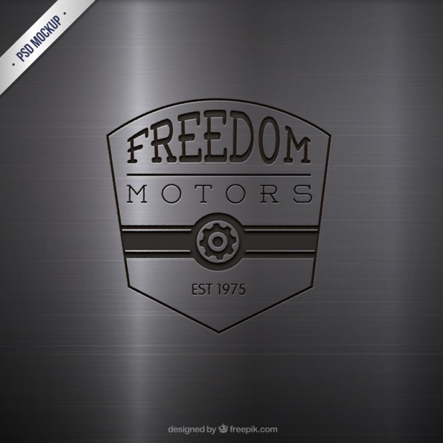 Engraved motors logo  PSD file |  Download
