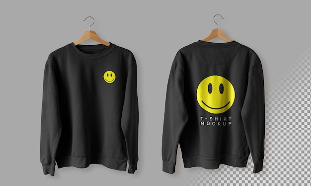 PSD | Mockup of black hoodie pack front and back