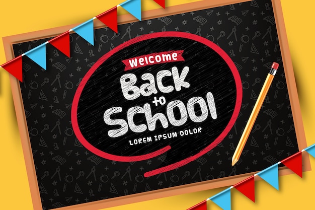 Vector | Blackboard back to school background