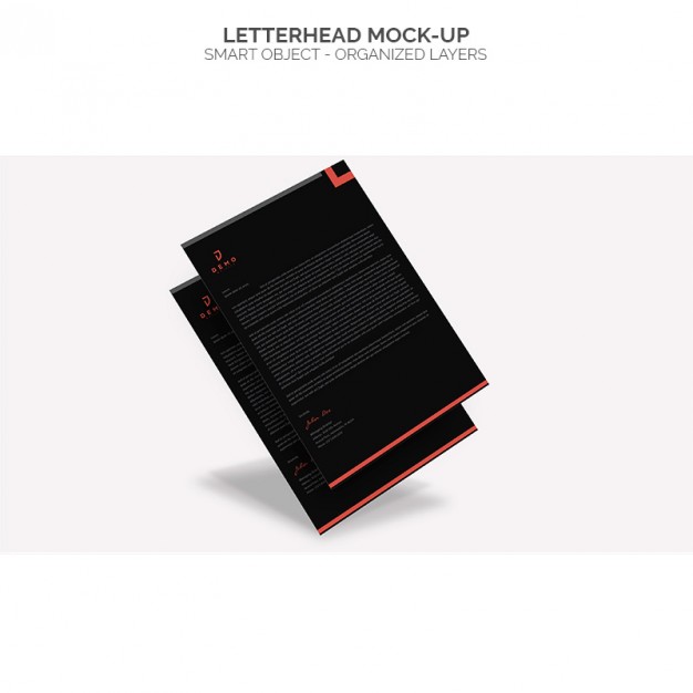 Black letterhead mock up  PSD file |  Download
