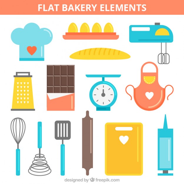 Colourful bakery elements   Vector |  Download