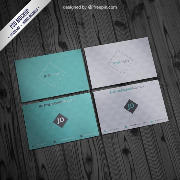 Business card mockup with geometric pattern  PSD file |  Download