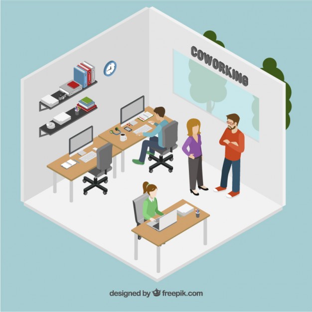 Coworking office  Vector |   Download