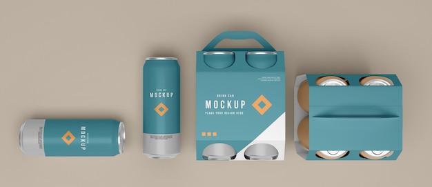 PSD | Close up on can packaging mockup