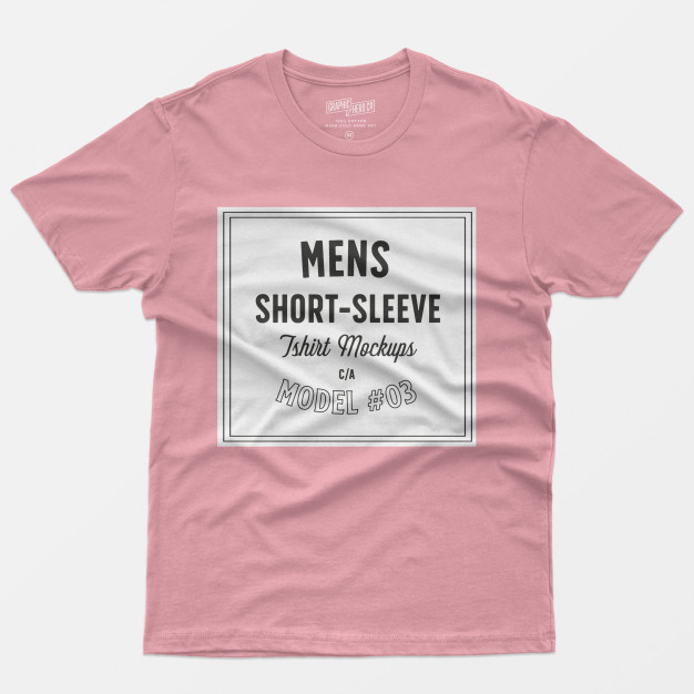Mens short sleeve t-shirt mockups 03 |  PSD File