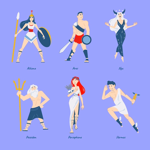 Vector | Hand drawn mythology character collection