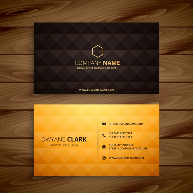Diamond shapes golden business card  Vector |  Download