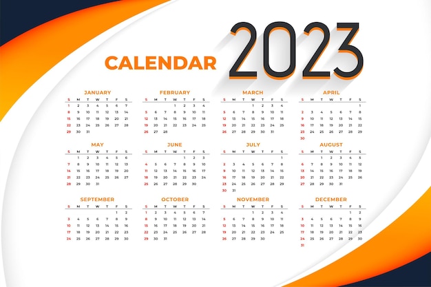 Vector | 2023 office calendar template in modern style