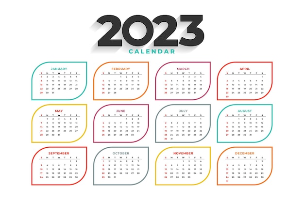 Vector | Stylish 2023 new year calendar for office desk