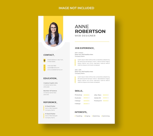 PSD | Professional modern and minimal resume or cv template