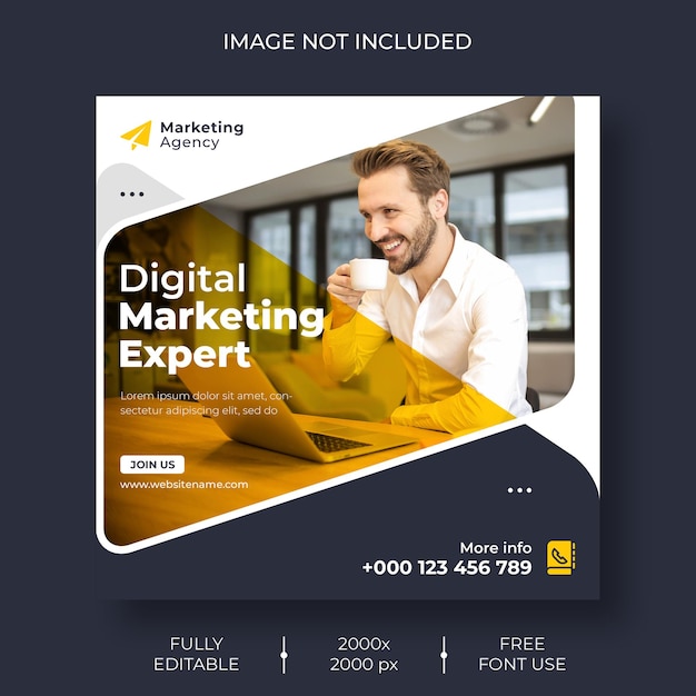 PSD | Digital marketing social media and instagram post template