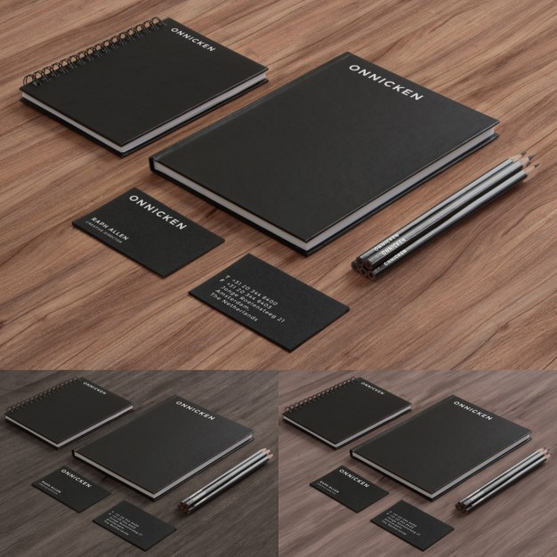 Black and elegant corporative stationery   PSD file |  Download