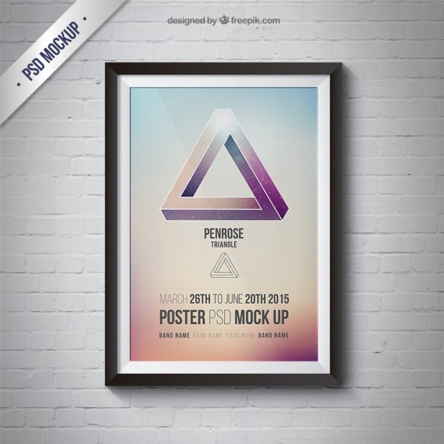 Frame mockup with poster  PSD file |  Download
