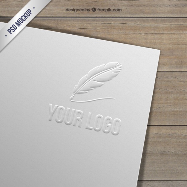 Embossed logo on paper  PSD file |  Download