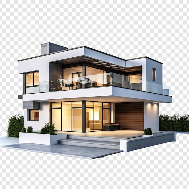 PSD | Modern house isolated on transparent background