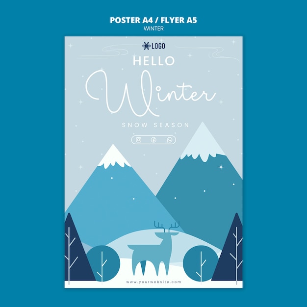PSD | Winter season poster template