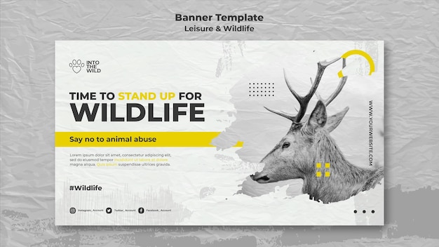 PSD | Banner template for wildlife and environment protection
