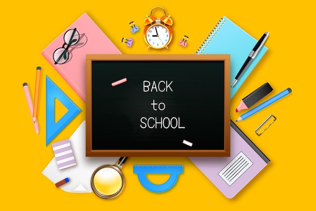 Vector | Realistic back to school background