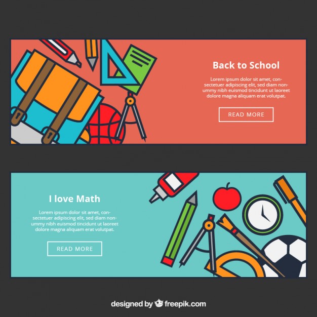 Back to school web banners  Vector |  Download