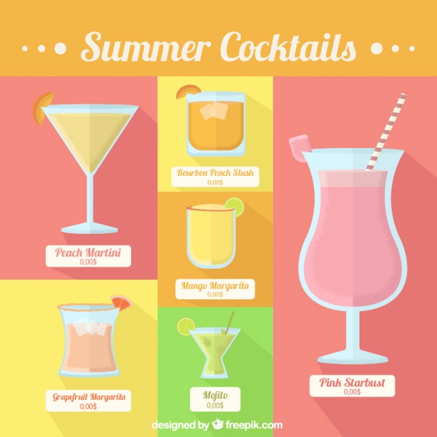Different summer cocktails  Vector |  Download