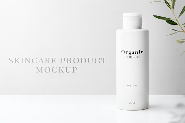 PSD | Skincare bottle mockup psd for beauty products in minimal design