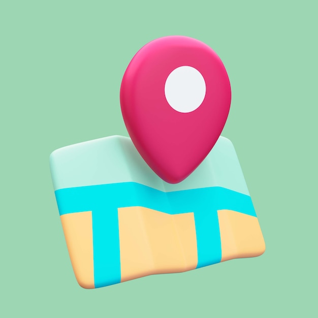 PSD | 3d rendering of gps travel icon