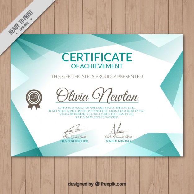 Turquoise certificate  Vector |  Download