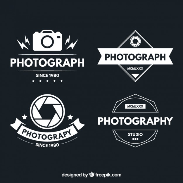 Logotypes of photography in vintage design   Vector |  Download