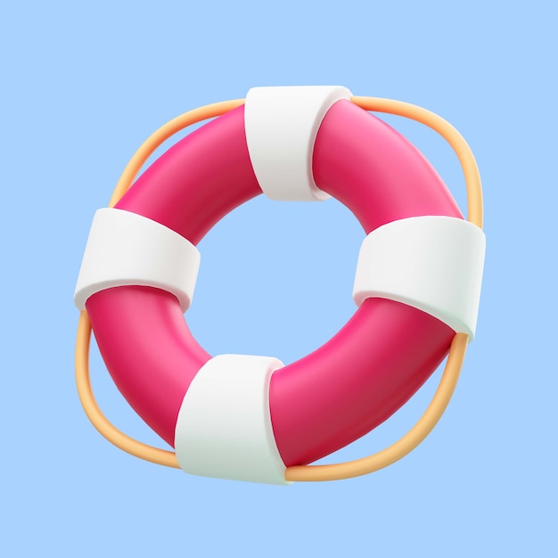 PSD | 3d rendering of life buoy travel icon