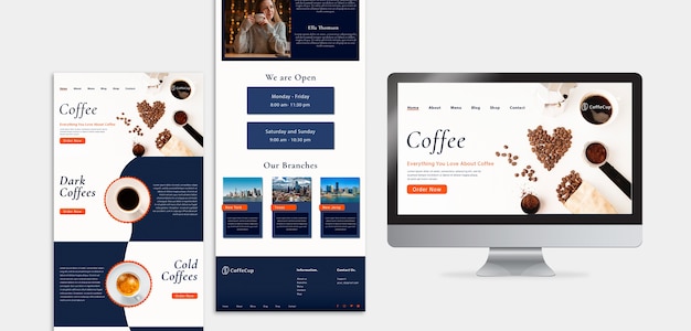 PSD | Template design with coffee business concept