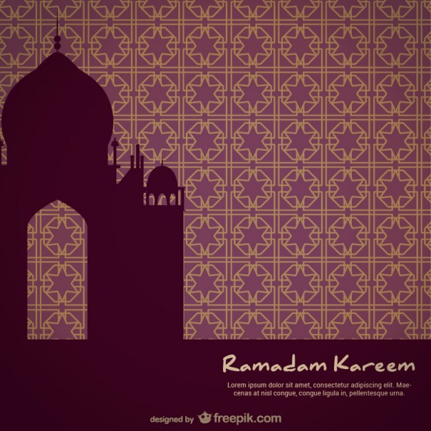 Mosque silhouette on mosaic bacground  Vector |  Download