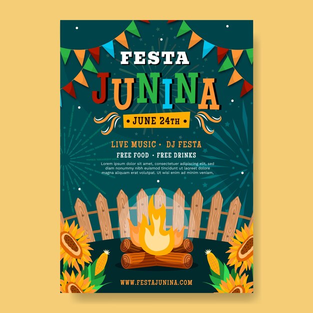 Vector | Hand drawn festas juninas poster