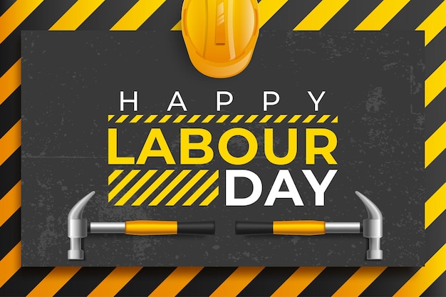 Vector | Vector illustration of labour day poster with building tools