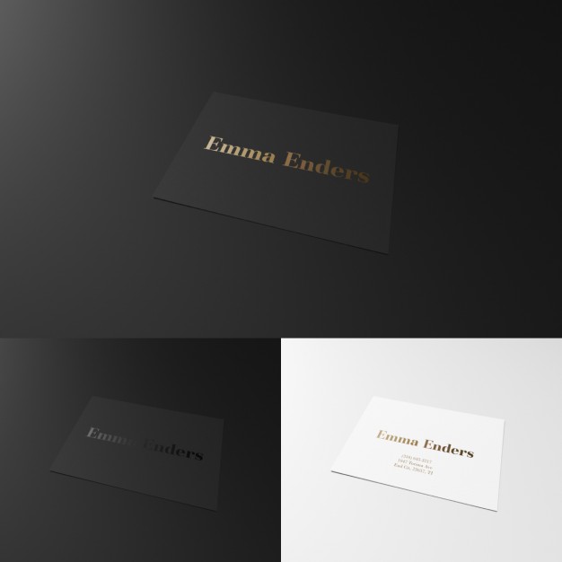 Elegant black and white business card  PSD file |  Download