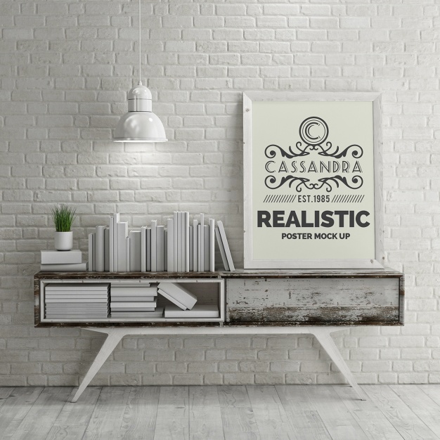 Realistic poster mock up  PSD file |  Download