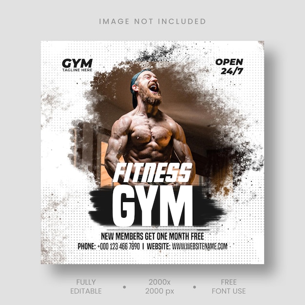 PSD | Gym fitness social media post template