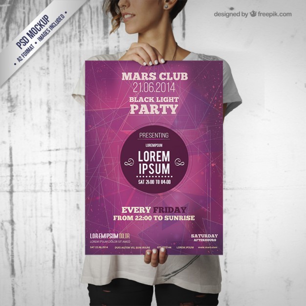 Party poster mockup  PSD file |  Download