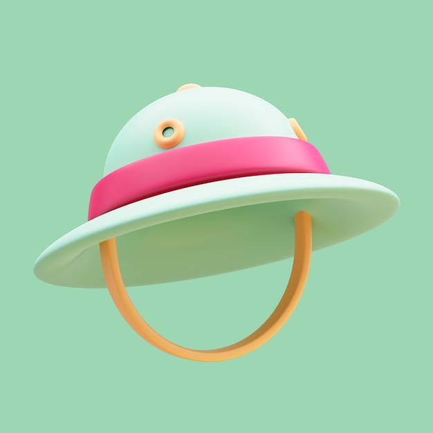 PSD | 3d rendering of safari hat travel icon