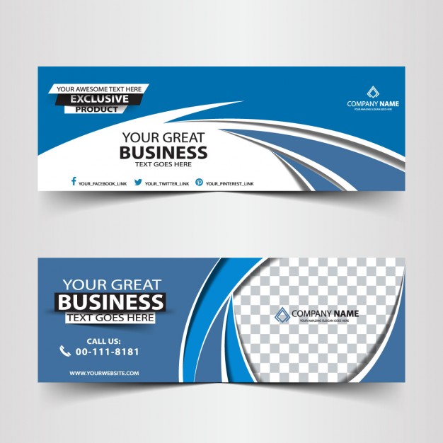 Blue abstract business header  Vector |  Download