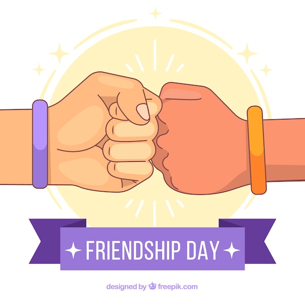 Vector | Friendship day background with hands