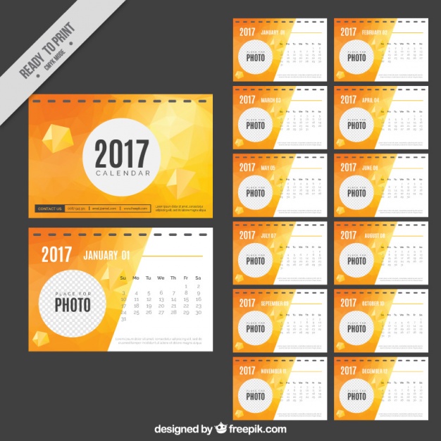 Abstract 2017 calendar   Vector |  Download