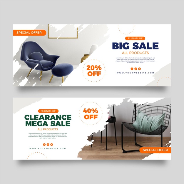 Vector | Collection of furniture sales banners