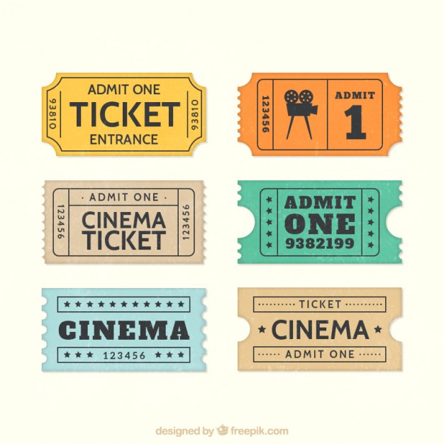 Retro cinema tickets  Vector |   Download