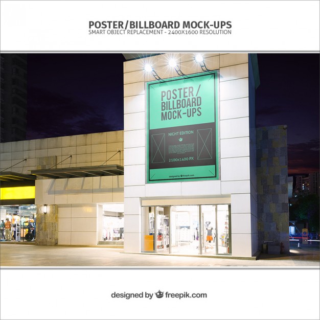 Billboard mockup on a building  PSD file |  Download