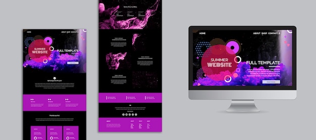 PSD | Abstract summer festival website template collection