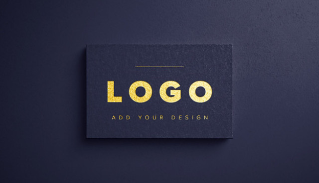 Gold foil logo mockup |  PSD File
